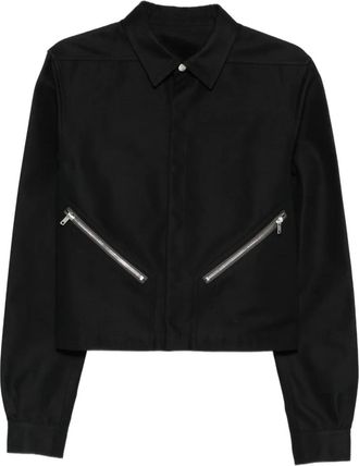 Rick Owens Giacca-camicia con zip - Nero