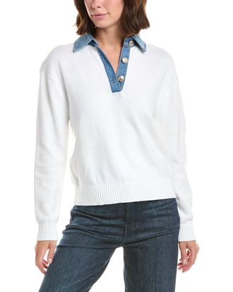 French Connection Denim Collar Sweater