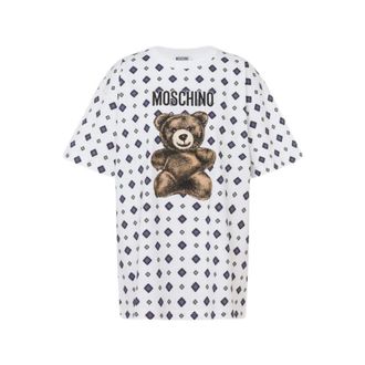 Moschino T-Shirts, female, Multicolor, Size: XS Teddy Bear Cotton Jersey T-shirt