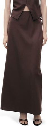 Mango Woven Maxi Skirt in Chocolate at Nordstrom Rack, Size Large