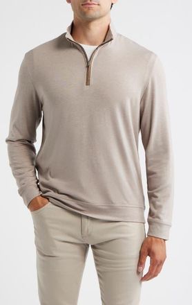 Johnnie-O Tahoe Quarter Zip Pullover in Taupe at Nordstrom, Size Xx-Large