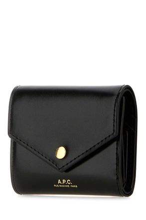 A.P.C. Womens Black Leather Envelope Coin Purse Noir Portafogli Wallet