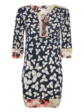 Diane Von Fürstenberg Jurk met bloemenprint - Blauw