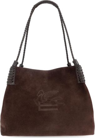 Etro Su&egrave;de schoudertas - Dames - Shoppers - Bruin - ONE Size - Su&egrave;de - Tassen