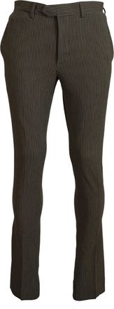 Bencivenga Mens Pinstripe Pants Slim Fit - Grey Cotton - Size EU 54 (Mens)