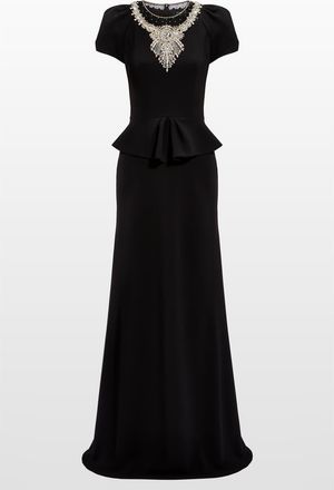 Jenny Packham Nocturne Maxi Dress in Liquorice at Nordstrom, Size 12 Uk