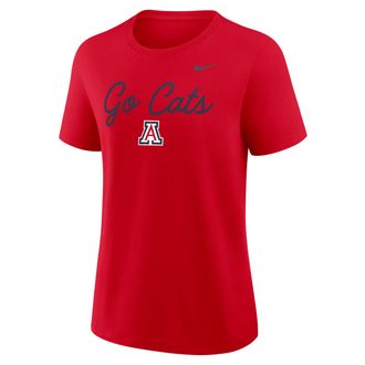 Nike Arizona Script Mantra Logo Nike Womens College T-Shirt in Red | 01K965NUAN-VVT
