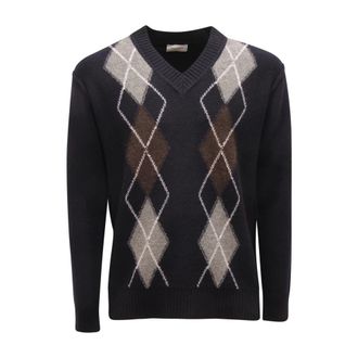 Paolo Pecora Maglione V-neck Wool Jumper E - male - Paolo Pecora - V-neck Knitwear - Multicolor - S - Knitwear