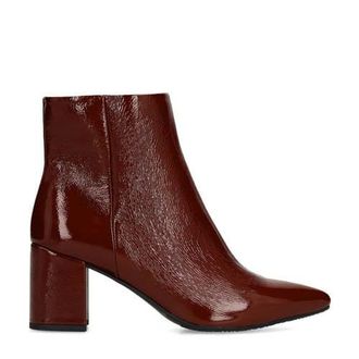 Manfield leren enkellaarzen donkerrood