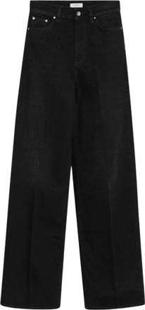 Toteme Wijde Pijpen Denim - Dames - Wijde Broeken - Zwart - W25 - Denim - Broeken