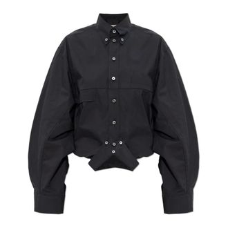 Maison Margiela Shirts, female, Black, Size: XS Shirt with Decorative Pocket