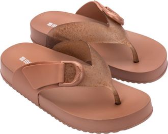Melissa Cozy Water Resistant Platform Flip Flop in Brown at Nordstrom, Size 10