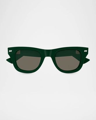 Bottega Veneta Men & apos;s BV1486S Bold Ribbon Stud Recycled Acetate Square Sunglasses