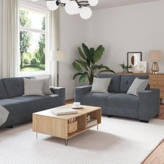 vidaXL Vidaxl - Set di divani 3 pcs Grigio 221 x 78 x 80 cm Velluto