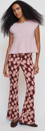 Maeve Poppy Jacquard Kick Flare Pull On Pants