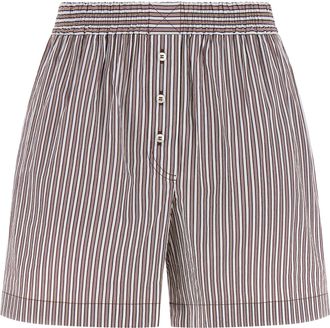 Brunello Cucinelli Bordeaux Cotton Bermuda Womens Shorts
