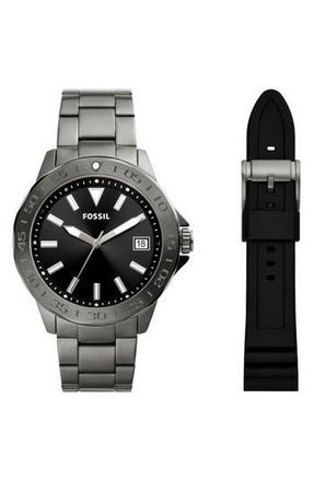 Fossil Bannon Convertible Three-Hand Quartz Watch, 45mm in Smoke at Nordstrom Rack