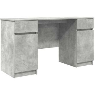 vidaXL Vidaxl - Escritorio Gris Hormig&oacute;n 140 X 49 X 76 Cm Madera Contrachapada