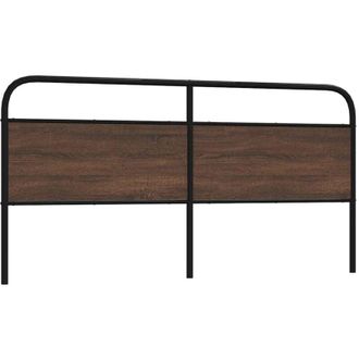 vidaXL Cabecero De Acero Y Madera De Ingenier&iacute;a Marr&oacute;n Roble 180 Cm Vidaxl