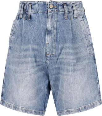 Cultura Light Blue High-Waisted Denim Shorts with Relaxed Fit