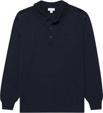 Sunspel Cashmere Polo - Heren - Polos - Blauw - S - Kasjmier - Tops