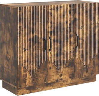 vidaXL Aparador Roble Ahumado 89 X 34,5 X 77 Cm Madera De Ingenier&iacute;a Vidaxl