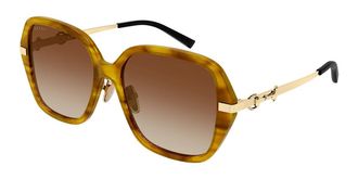 Gucci GG2055SA Asian Fit 003 Womens Sunglasses Tortoiseshell Size 57 - Free RX Lenses - Free RX Lenses