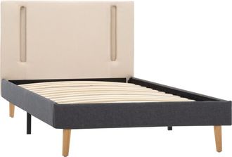 vidaXL Estructura De Cama Con Led Tela Crema Y Gris Oscuro 100x200 Cm Vidaxl