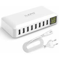 OEM Cargador Usb De 8 Puertos De 5v8a Con Pantalla Lcd, Estaci&oacute;n De Carga Inteligente Con M&uacute;ltiples Puertos Usb, Compatible Con Iphone Xs, Xr, Se, Iphone 
