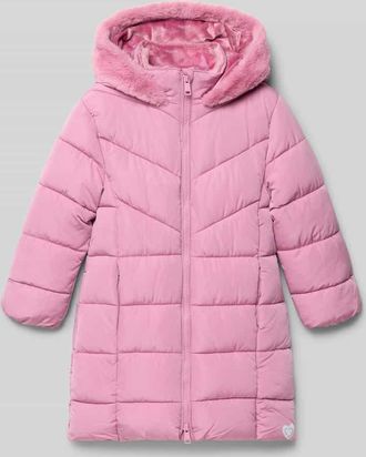 s.Oliver Red Label Regular Fit Steppmantel mit Teddyplüsch-Futter in Mauve, Größe 122