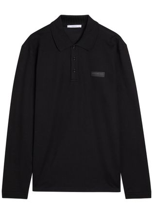Givenchy Logo-appliqu&eacute;d Piqu&eacute; Cotton Polo Shirt - Black - XL