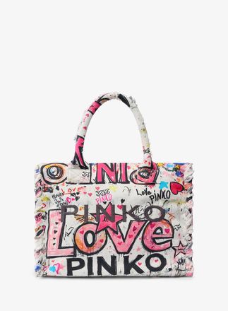 Pinko Pinko Baumwoll-Shopper-Tasche mit Logo