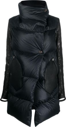 Isaac Sellam Experience lock-fastening quilted down jacket - women - Polyamide/Duck Down/Feather/Leather - 42 - Black