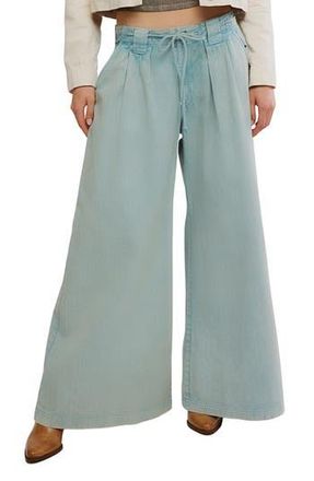 Free People Julien Wide Leg Chino Pants in Pearl Blue at Nordstrom Rack, Size X-Large