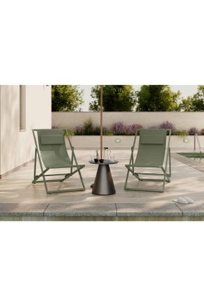 ambia GARDEN Sonnenliege, Hellgr&uuml;n, Metall, Textil, F&uuml;llung: Schaumstoff, 104x76x93 cm, Gartenm&ouml;bel, Gartenliegen, Sonnenliegen