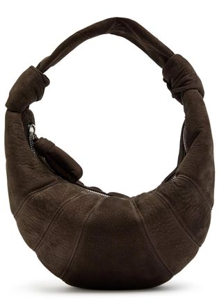 Christophe Lemaire Fortune Croissant Mini Nubuck Leather Shoulder bag - Dark Brown - One Size