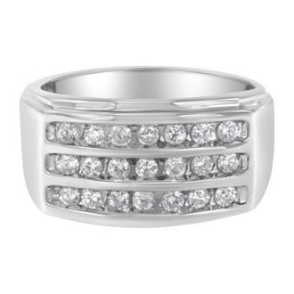 House of Brilliance 14K White Gold Mens Diamond Channel Set Band Ring at Nordstrom, Size 10.25