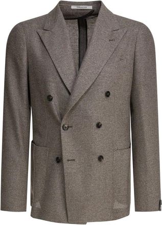 Tagliatore Jassen, Heren, Bruin, M, Wol, Herenkleding Jas Bruin Ss 25