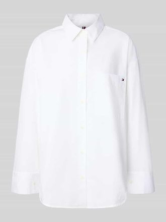 Tommy Hilfiger Oversized Hemdbluse aus reiner Baumwolle in Weiss, Größe 38