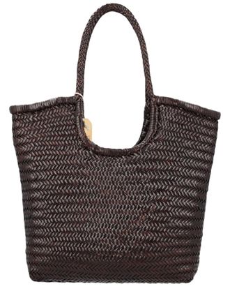 Dragon Diffusion Dark Brown Woven Leather Shoulder Bag