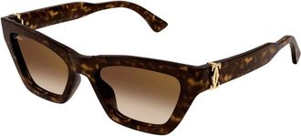 Cartier Sunglasses, female, Brown, Size: 53 MM Cat Eye Sunglasses
