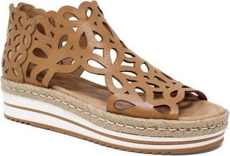 Django & Juliette Adely Back Zip Sandal in Tan Leather at Nordstrom, Size 38