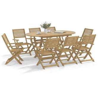 vidaXL Vidaxl - Sedie Giardino Pieghevoli 6pz 54,5x61,5x86,5 cm Massello Acacia