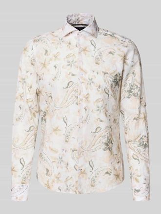 Joop Slim Fit Business-Hemd aus Leinen-Mix Modell Pai in Apricot, Gr&ouml;&szlig;e 38