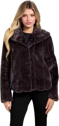 Guess Sophy Faux-Fur Jas - Dames - Jassen - Bruin - S - Polyester - Jassen