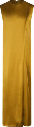 Yves Salomon Satijnen maxi-jurk - Goud