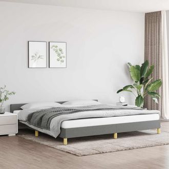 vidaXL Cama Sin Colch&oacute;n Tela Gris Oscuro 200x200 Cm Vidaxl