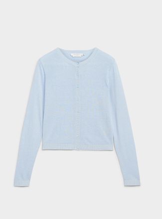 Contemporaine Womens Linen-blend fine-knit Cardigan Sweater