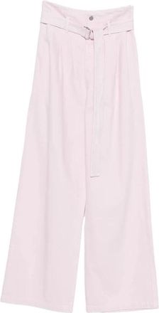 A Gold E Belted Pleated Wide Broeken - Dames - Wijde Broeken - Roze - W24 - Broeken