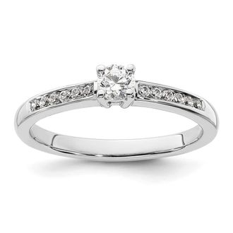 Diamond2Deal 14k White Gold Lab Grown Diamond Wedding Band Ring 0.33Ct Clarity- VS Color- G-H